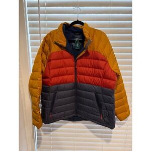 LL Bean Mountain Classic Down Jacket 650 Fill Colorblock Womens 1X Plus 516758